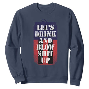 Funny Beer American Flag 4th of July Sweatshirt Merica Drinking USA TS10 Navy Print Your Wear