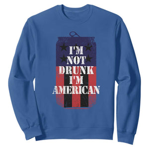 Funny Beer American Flag 4th of July Sweatshirt Not Drunk I am American Merica USA TS10 Royal Blue Print Your Wear