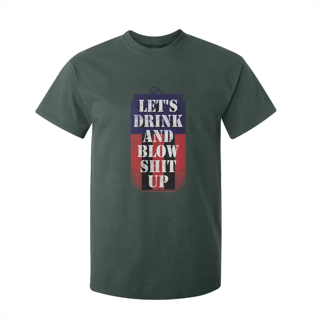 Funny Beer American Flag 4th of July T Shirt For Kid Merica Drinking USA TS10 Dark Forest Green Print Your Wear