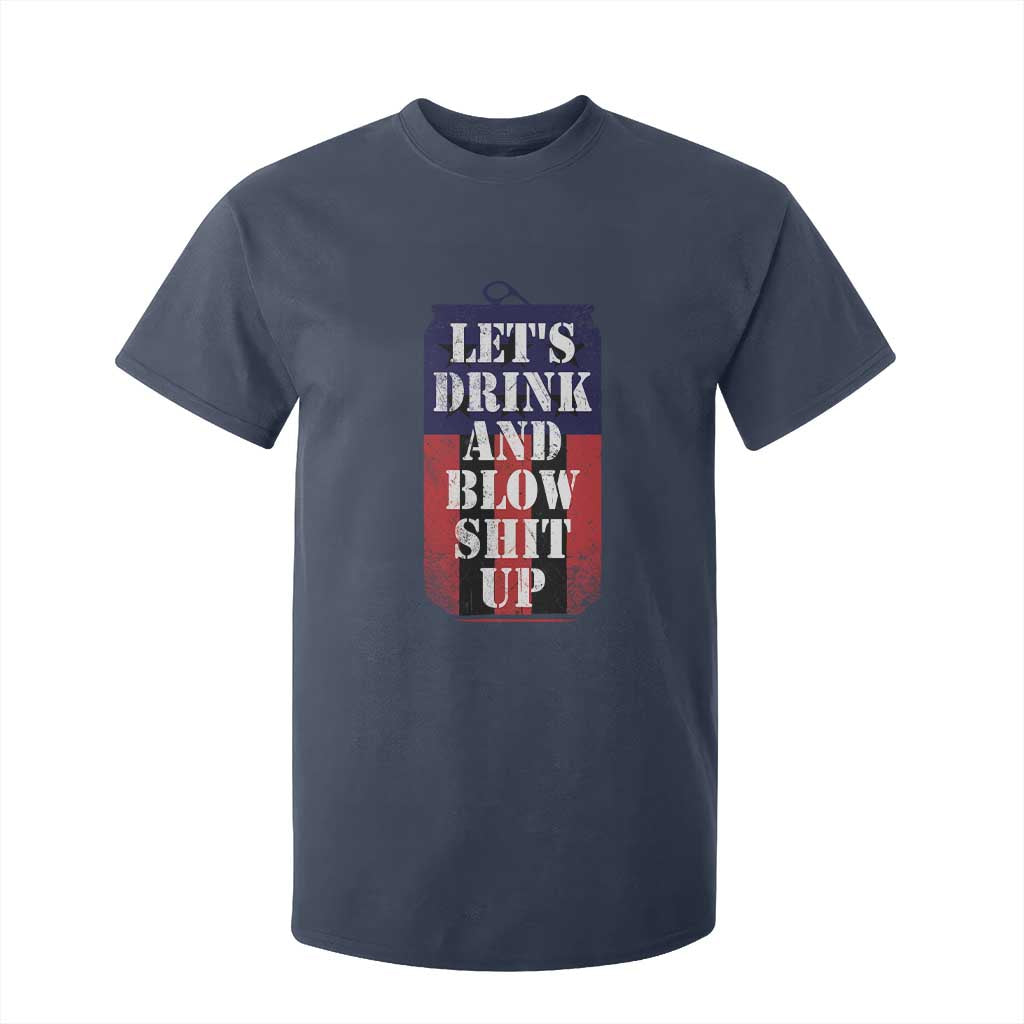 Funny Beer American Flag 4th of July T Shirt For Kid Merica Drinking USA TS10 Navy Print Your Wear