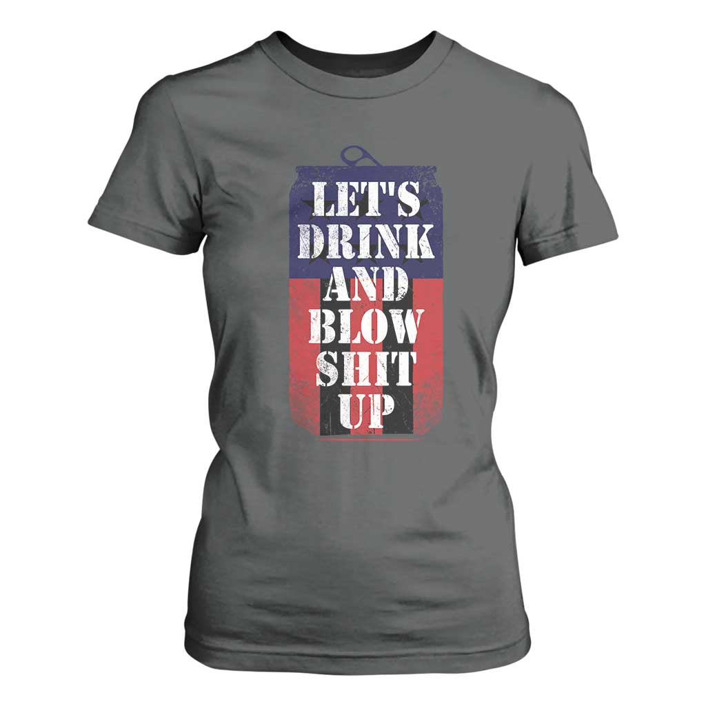 Funny Beer American Flag 4th of July T Shirt For Women Merica Drinking USA TS10 Dark Heather Print Your Wear