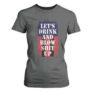 Funny Beer American Flag 4th of July T Shirt For Women Merica Drinking USA TS10 Dark Heather Print Your Wear
