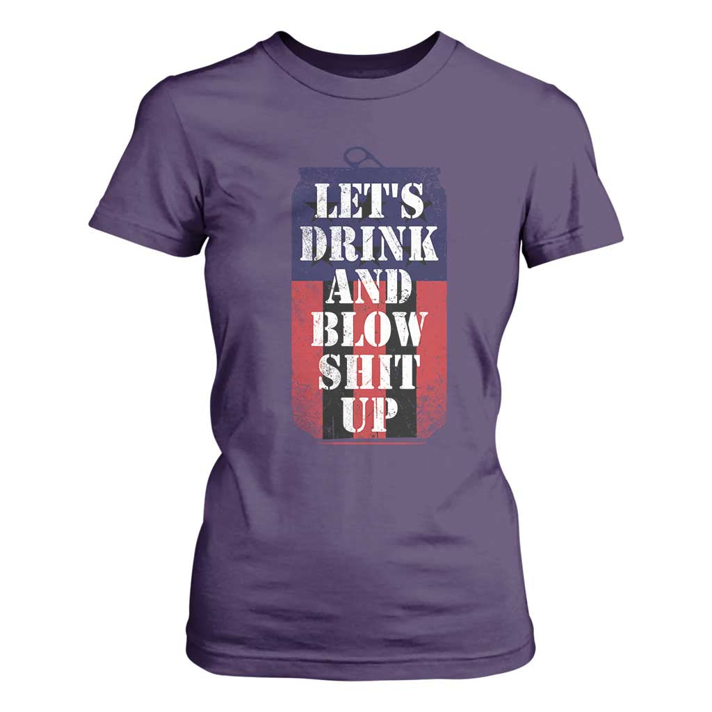 Funny Beer American Flag 4th of July T Shirt For Women Merica Drinking USA TS10 Purple Print Your Wear