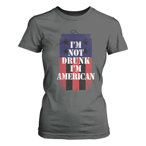 Funny Beer American Flag 4th of July T Shirt For Women Not Drunk I am American Merica USA TS10 Dark Heather Print Your Wear