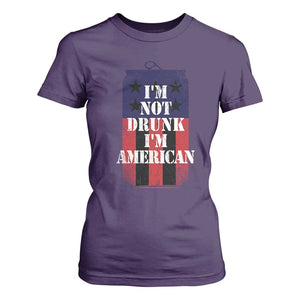 Funny Beer American Flag 4th of July T Shirt For Women Not Drunk I am American Merica USA TS10 Purple Print Your Wear