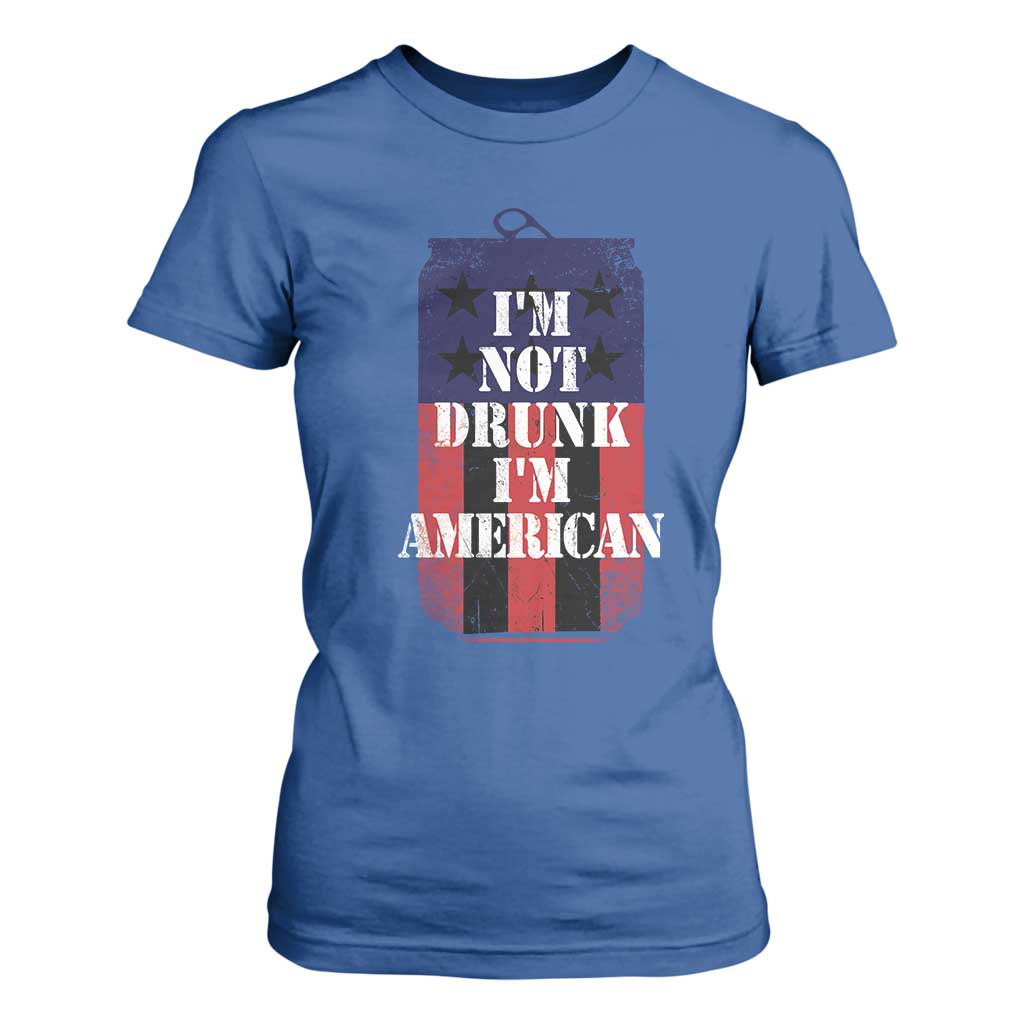 Funny Beer American Flag 4th of July T Shirt For Women Not Drunk I am American Merica USA TS10 Royal Blue Print Your Wear