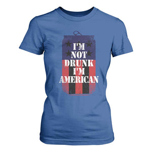 Funny Beer American Flag 4th of July T Shirt For Women Not Drunk I am American Merica USA TS10 Royal Blue Print Your Wear