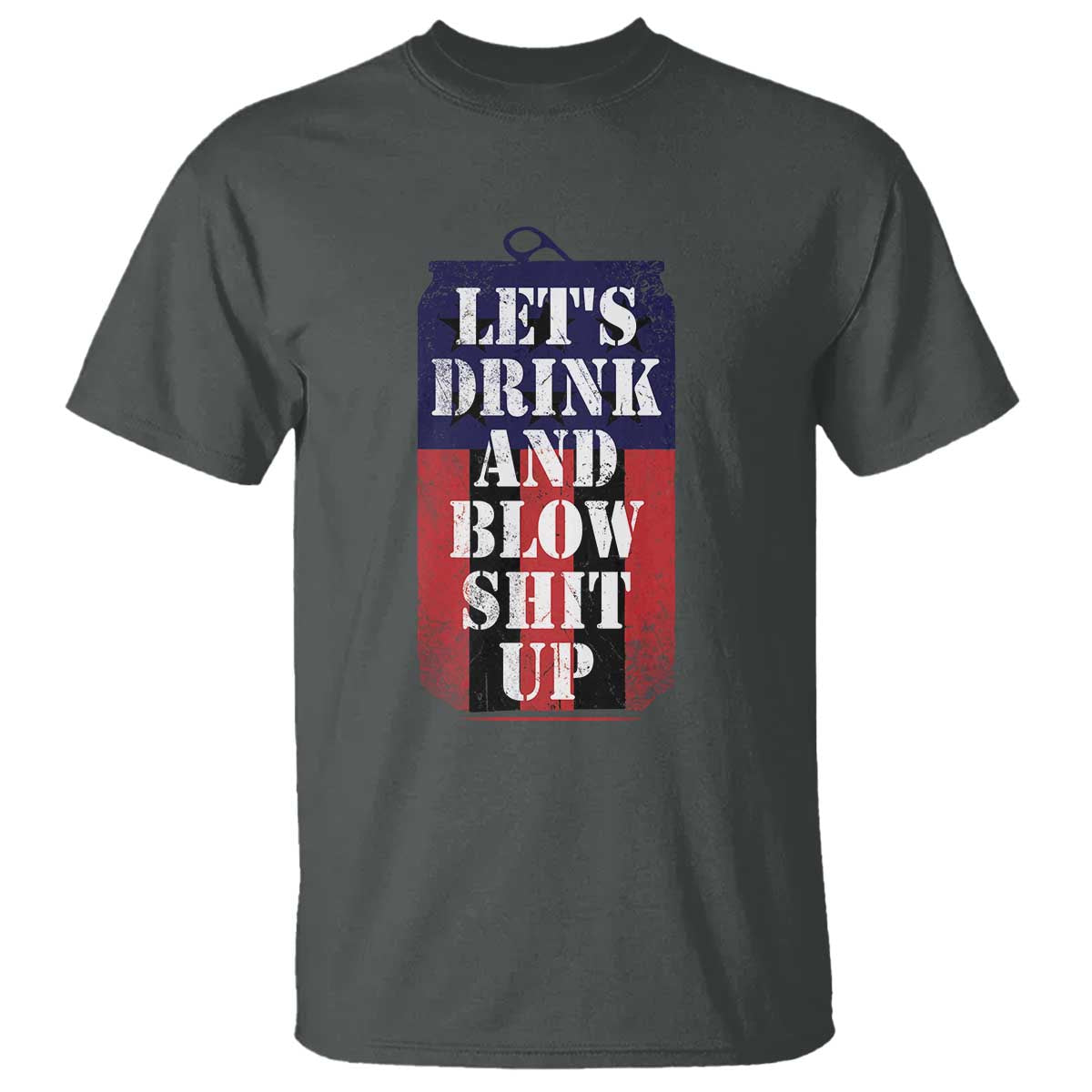 Funny Beer American Flag 4th of July T Shirt Merica Drinking USA TS10 Dark Heather Print Your Wear