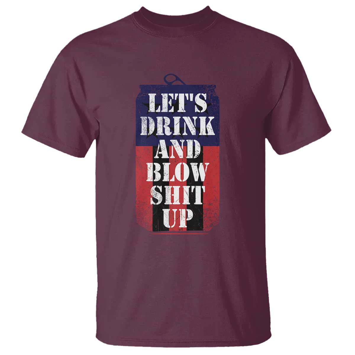 Funny Beer American Flag 4th of July T Shirt Merica Drinking USA TS10 Maroon Print Your Wear