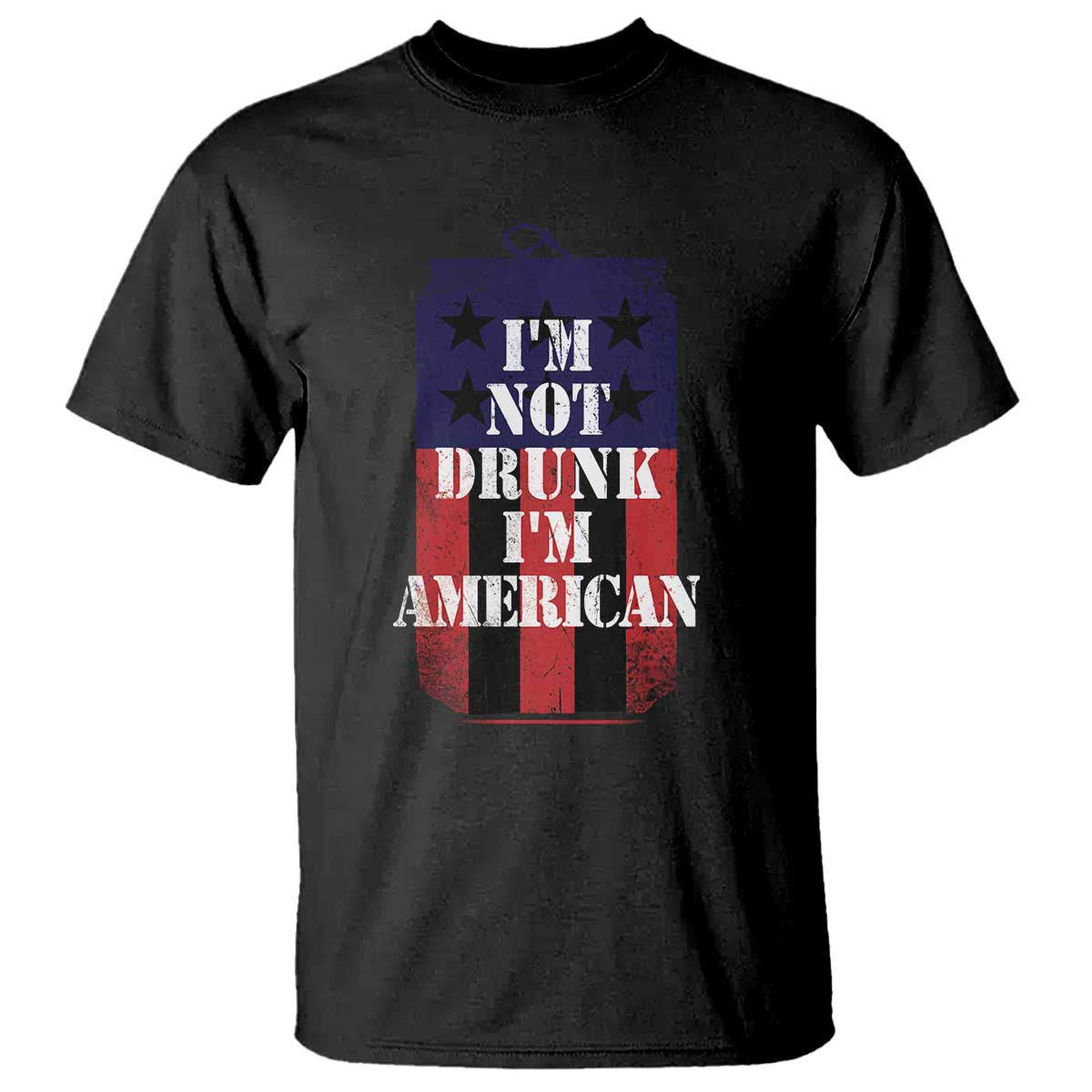 Funny Beer American Flag 4th of July T Shirt Not Drunk I am American Merica USA TS10 Black Print Your Wear