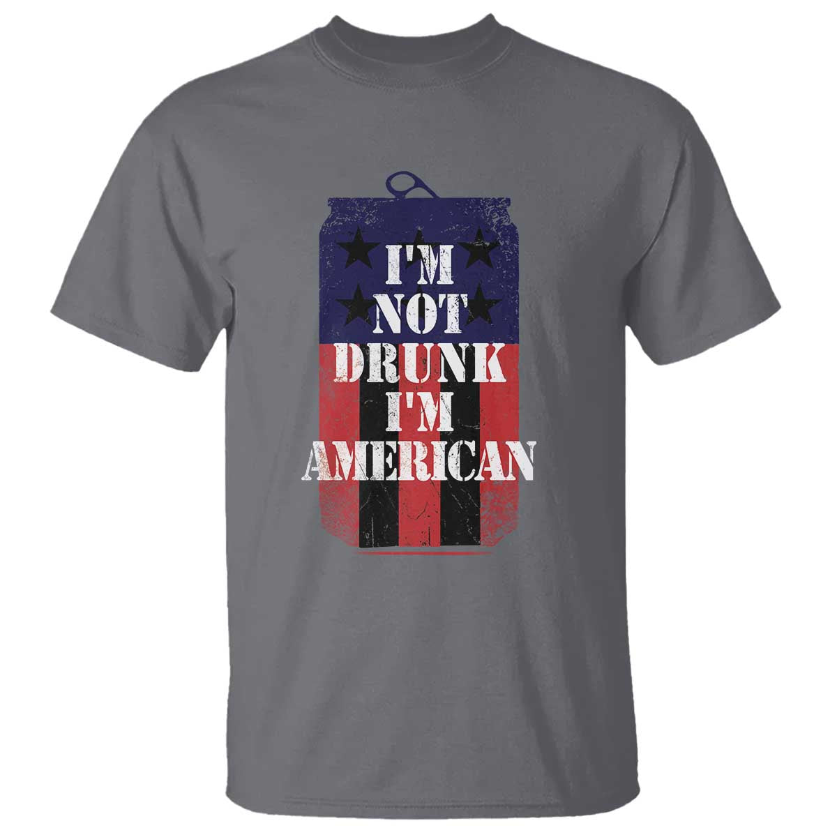 Funny Beer American Flag 4th of July T Shirt Not Drunk I am American Merica USA TS10 Charcoal Print Your Wear
