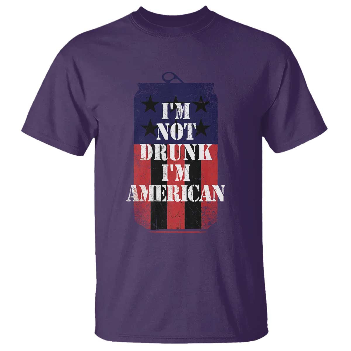 Funny Beer American Flag 4th of July T Shirt Not Drunk I am American Merica USA TS10 Purple Print Your Wear