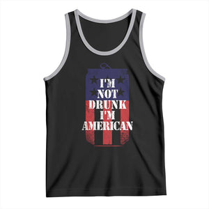 Funny Beer American Flag 4th of July Tank Top Not Drunk I am American Merica USA TS10 Black Athletic Heather Print Your Wear