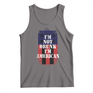Funny Beer American Flag 4th of July Tank Top Not Drunk I am American Merica USA TS10 Deep Heather Print Your Wear