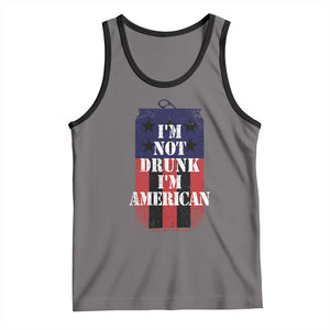 Funny Beer American Flag 4th of July Tank Top Not Drunk I am American Merica USA TS10 Deep Heather Black Print Your Wear