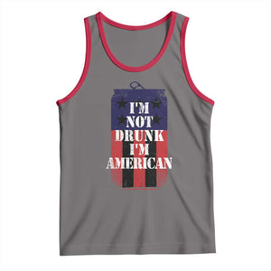 Funny Beer American Flag 4th of July Tank Top Not Drunk I am American Merica USA TS10 Deep Heather Red Print Your Wear