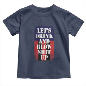 Funny Beer American Flag 4th of July Toddler T Shirt Merica Drinking USA TS10 Navy Print Your Wear