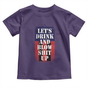 Funny Beer American Flag 4th of July Toddler T Shirt Merica Drinking USA TS10 Purple Print Your Wear