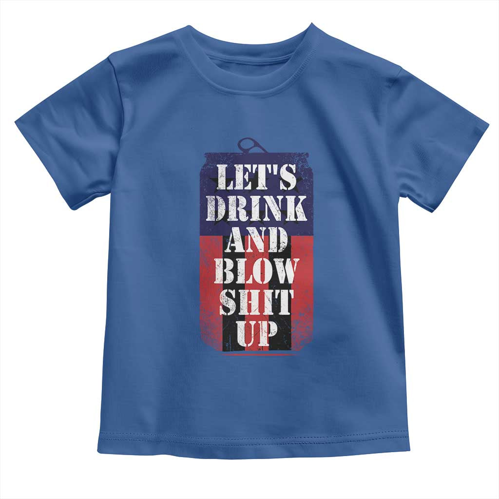 Funny Beer American Flag 4th of July Toddler T Shirt Merica Drinking USA TS10 Royal Blue Print Your Wear