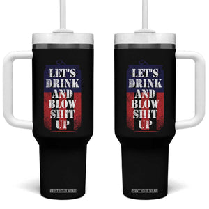 Funny Beer American Flag 4th of July Tumbler With Handle Merica Drinking USA TS10 One Size: 40 oz Black Print Your Wear