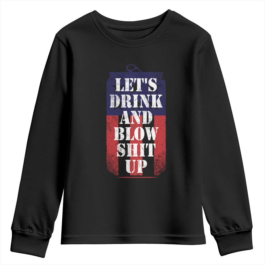 Funny Beer American Flag 4th of July Youth Sweatshirt Merica Drinking USA TS10 Black Print Your Wear