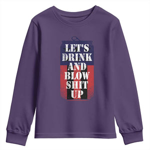 Funny Beer American Flag 4th of July Youth Sweatshirt Merica Drinking USA TS10 Purple Print Your Wear