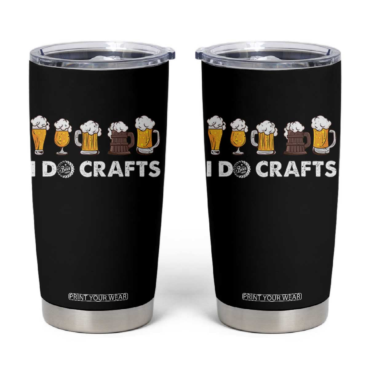 Funny Beer Tumbler Cup I Do Crafts Vintage Beer Brewing TS11 Black Print Your Wear