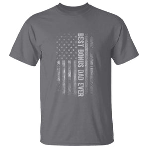 Funny Best Bonus Dad Ever T Shirt Fathers Day American Flag TS11 Charcoal Print Your Wear