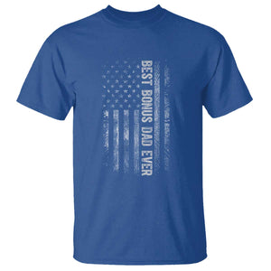 Funny Best Bonus Dad Ever T Shirt Fathers Day American Flag TS11 Royal Blue Print Your Wear