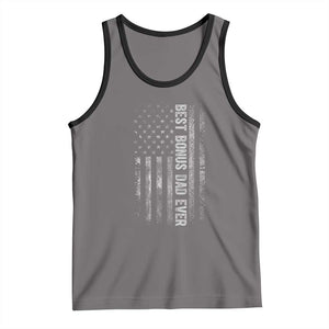 Funny Best Bonus Dad Ever Tank Top Fathers Day American Flag TS11 Deep Heather Black Print Your Wear