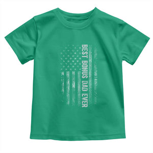 Funny Best Bonus Dad Ever Toddler T Shirt Fathers Day American Flag TS11 Irish Green Print Your Wear