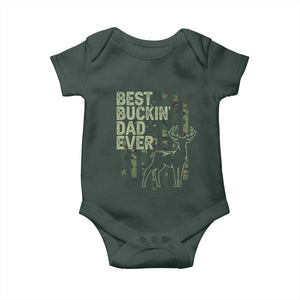Funny Best Buckin Dad Ever Baby Onesie Deer Hunting Camo American Flag TS11 Print Your Wear