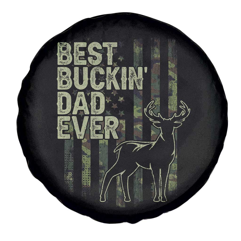 Funny Best Buckin Dad Ever Spare Tire Cover Deer Hunting Camo American Flag TS11 Print Your Wear