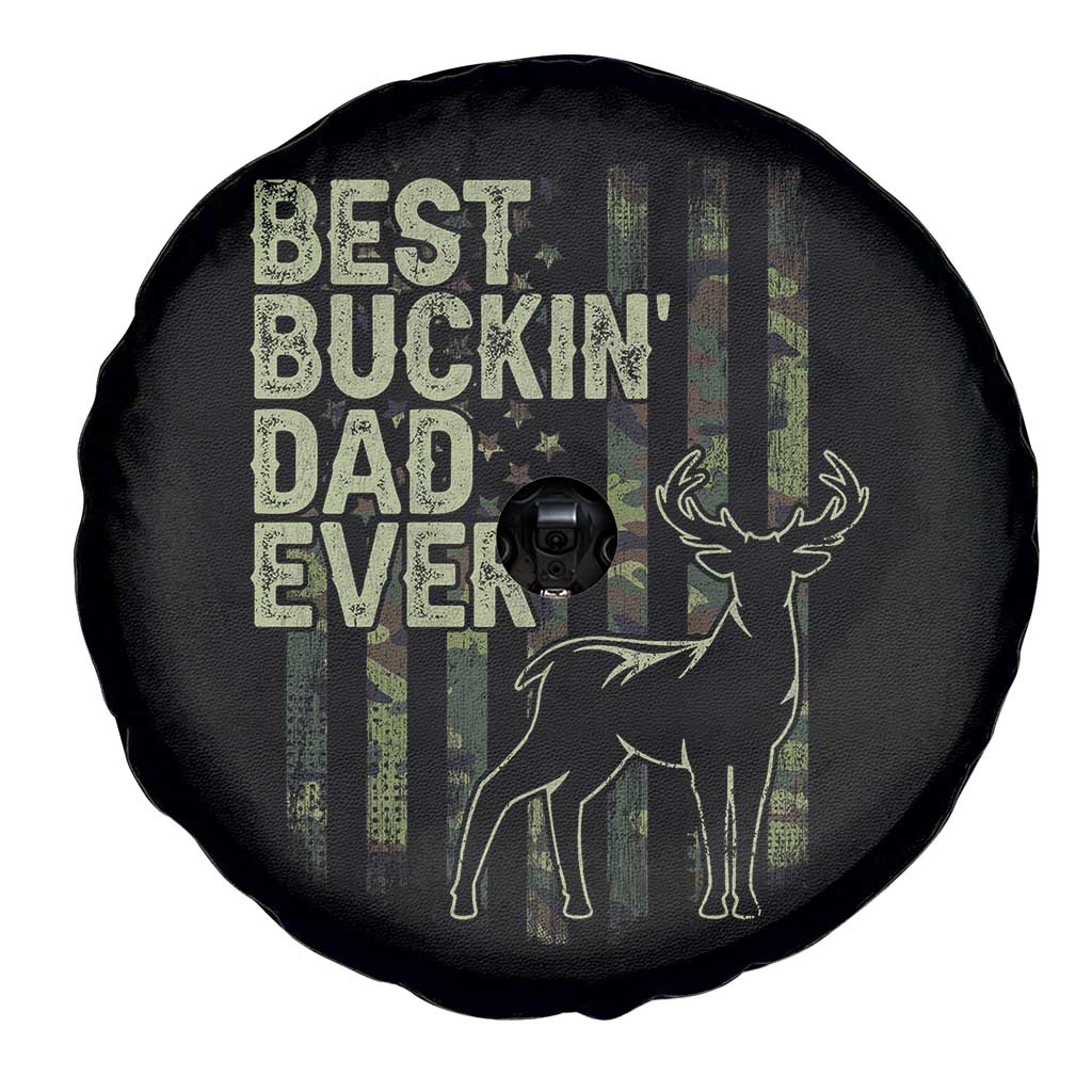 Funny Best Buckin Dad Ever Spare Tire Cover Deer Hunting Camo American Flag TS11 Print Your Wear