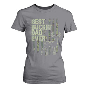 Funny Best Buckin Dad Ever T Shirt For Women Deer Hunting Camo American Flag TS11 Charcoal Print Your Wear