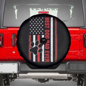 Funny Best Dog Dad Ever Spare Tire Cover Fathers Day Vintage American Flag Paw Prints TS11 Black Print Your Wear
