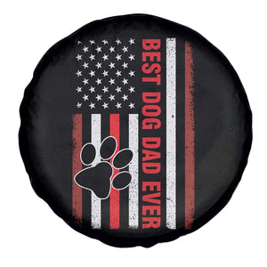 Funny Best Dog Dad Ever Spare Tire Cover Fathers Day Vintage American Flag Paw Prints TS11 Print Your Wear