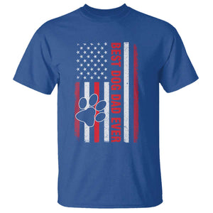 Funny Best Dog Dad Ever T Shirt Fathers Day Vintage American Flag Paw Prints TS11 Royal Blue Print Your Wear