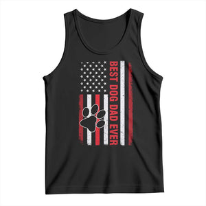 Funny Best Dog Dad Ever Tank Top Fathers Day Vintage American Flag Paw Prints TS11 Black Print Your Wear