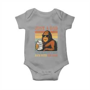 Funny Bigfoot Dad Baby Onesie Just A Dad Who Always Came Back With The Milk Retro Father's Day TS02 Sport Gray Print Your Wear