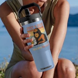 Funny Bigfoot Dad Flip Straw Tumbler Just A Dad Who Always Came Back With The Milk Retro Father's Day TS02 One Size: 30 oz Light Blue Print Your Wear