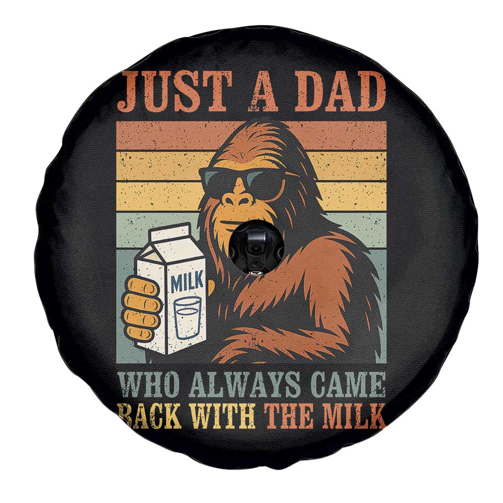 Funny Bigfoot Dad Spare Tire Cover Just A Dad Who Always Came Back With The Milk Retro Father's Day TS02 Print Your Wear