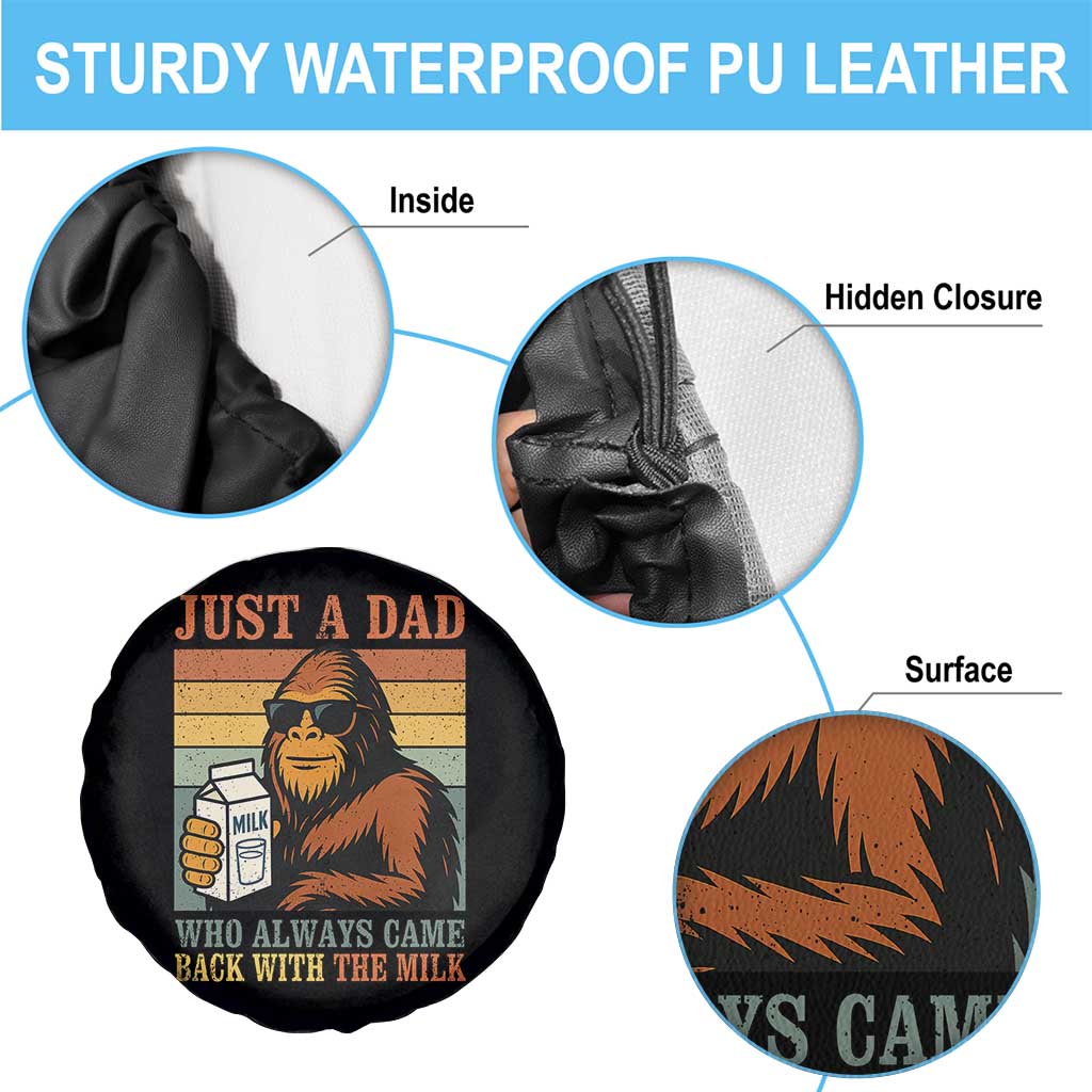 Funny Bigfoot Dad Spare Tire Cover Just A Dad Who Always Came Back With The Milk Retro Father's Day TS02 Print Your Wear