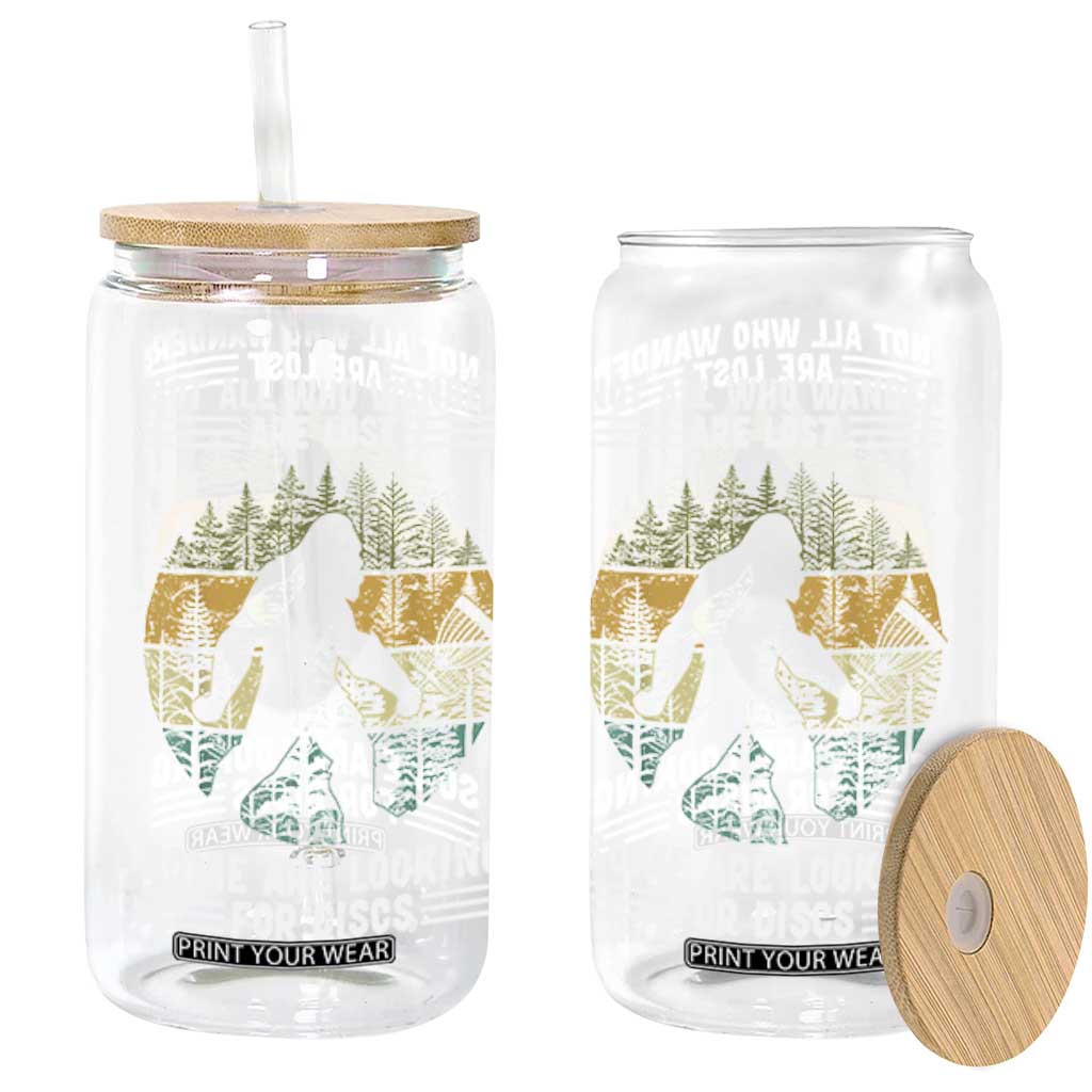 Funny Bigfoot Disc Golf Glass Can Not All Who Wander Are Lost Sasquatch Lovers TS10 Black Print Your Wear