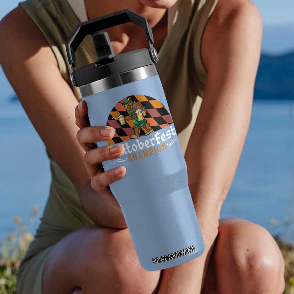 Funny Bigfoot Flip Straw Tumbler Oktoberfest Champion Beer Lederhosen TS11 One Size: 30 oz Light Blue Print Your Wear