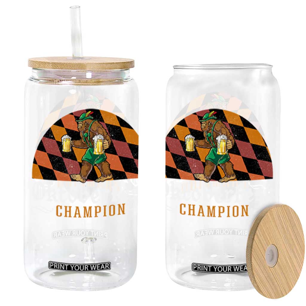 Funny Bigfoot Glass Can Oktoberfest Champion Beer Lederhosen TS11 Black Print Your Wear