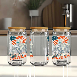 Funny Bigfoot Merica 4th Of July Glass Can American Flag Patriotic Sasquatch TS11 Print Your Wear