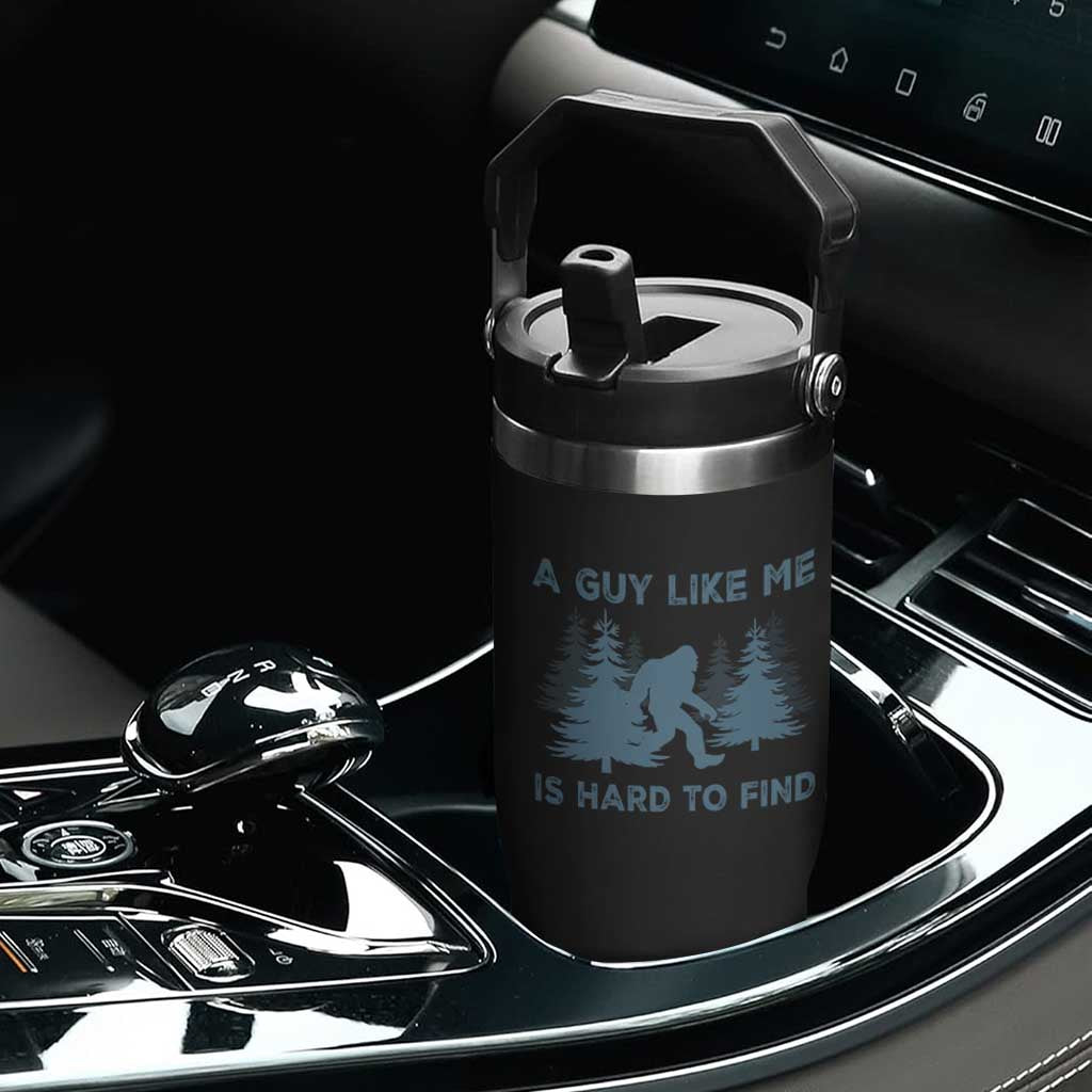 Funny Bigfoot Sasquatch Flip Straw Tumbler A Guy Like Me Is Hard To Find Forest Silhouette TS02 Print Your Wear