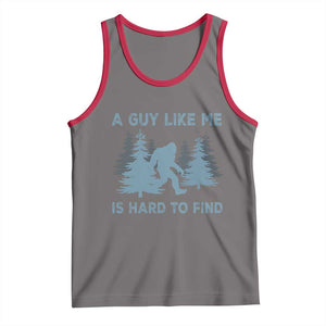 Funny Bigfoot Sasquatch Tank Top A Guy Like Me Is Hard To Find Forest Silhouette TS02 Deep Heather Red Print Your Wear