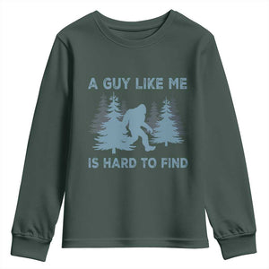 Funny Bigfoot Sasquatch Youth Sweatshirt A Guy Like Me Is Hard To Find Forest Silhouette TS02 Dark Forest Green Print Your Wear
